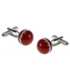 Red Cricket Ball Cufflinks