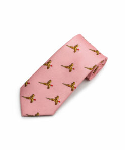 Pink Silk Flying Pheasants Tie