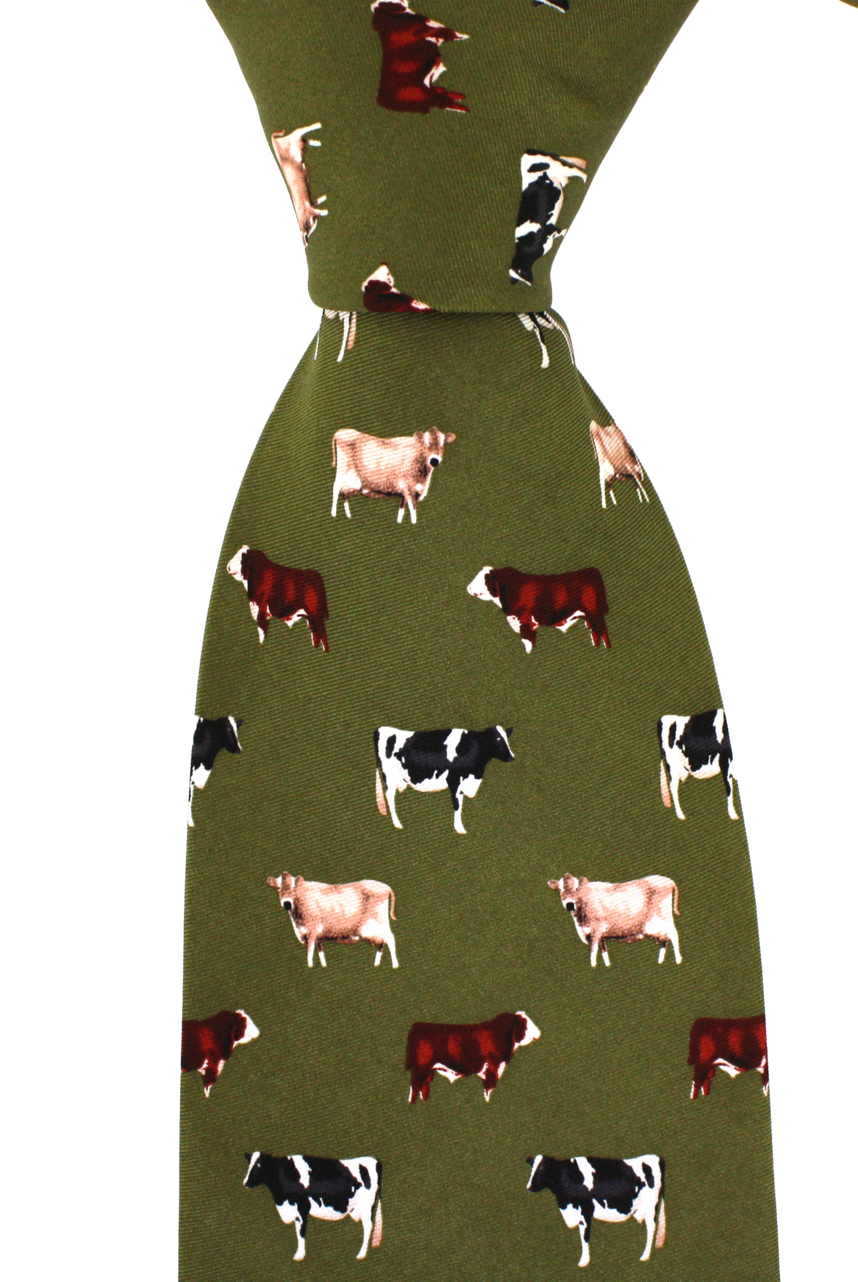 Soprano Green Silk Cattle / Cow Tie - Farm Cottage Brands