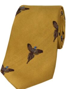 Gold Silk Woven Flying Pheasant Tie