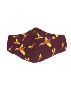 Cotton Washable & Reusable Burgundy Pheasant Face Mask