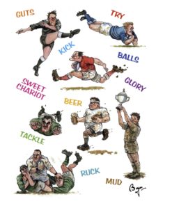 Bryn Parry 'Rugby Words' Greetings Card