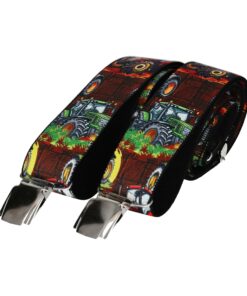 Multi Coloured Adjustable Tractor/Farming Themed Braces