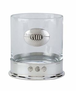 Pewterware Mounted Whisky Glass with a Rugby Ball Emblem in a Presentation Box of 1, 2 or 4 Glasses