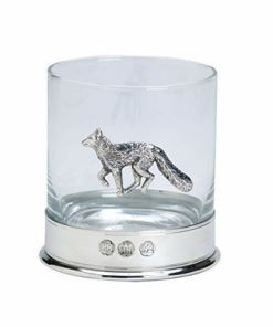 Pewterware Mounted Whisky Glass with a Running Fox Emblem in a Presentation Box of 1, 2 or 4 Glasses