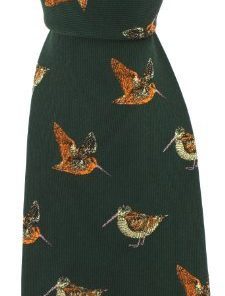 Soprano Green Silk Tie With Flying Pheasant Design game day shotgun  shooting 